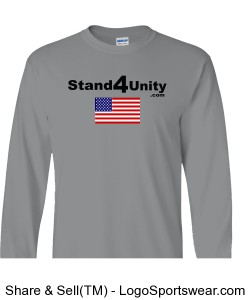 Stand4Unity, Long Sleeve Adult T-Shirt, Sports Grey Design Zoom